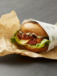 Hälsans Kök Sensation Burger som vegansk durum kebab