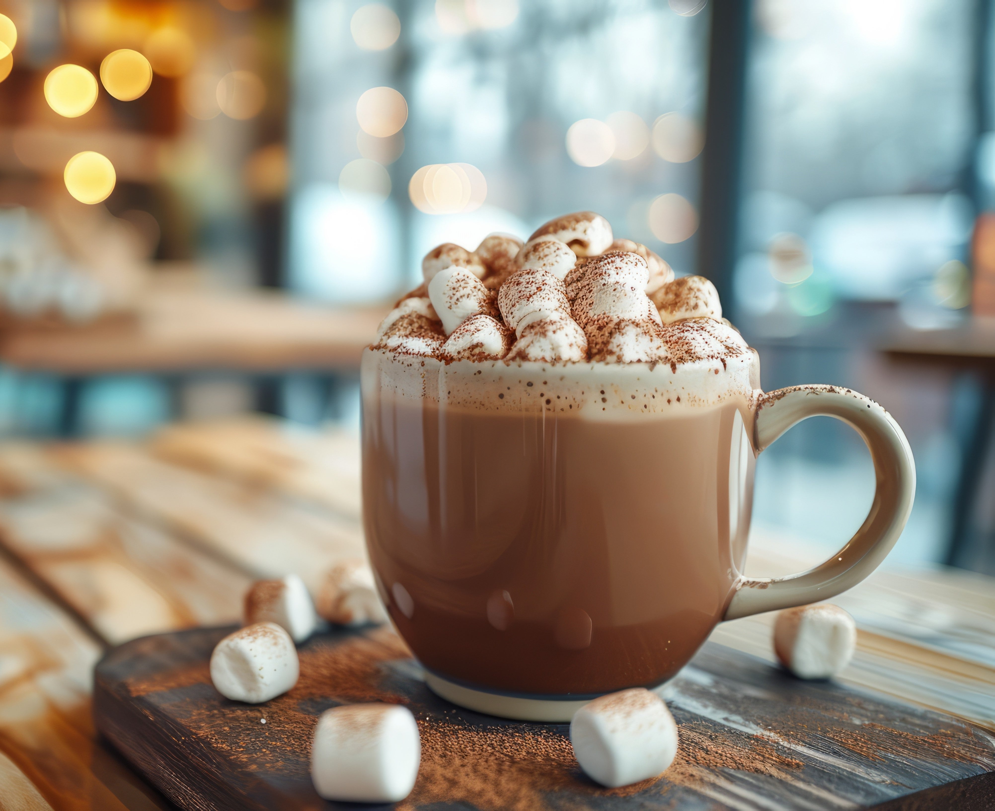 en kopp varm choklad med marshmallows