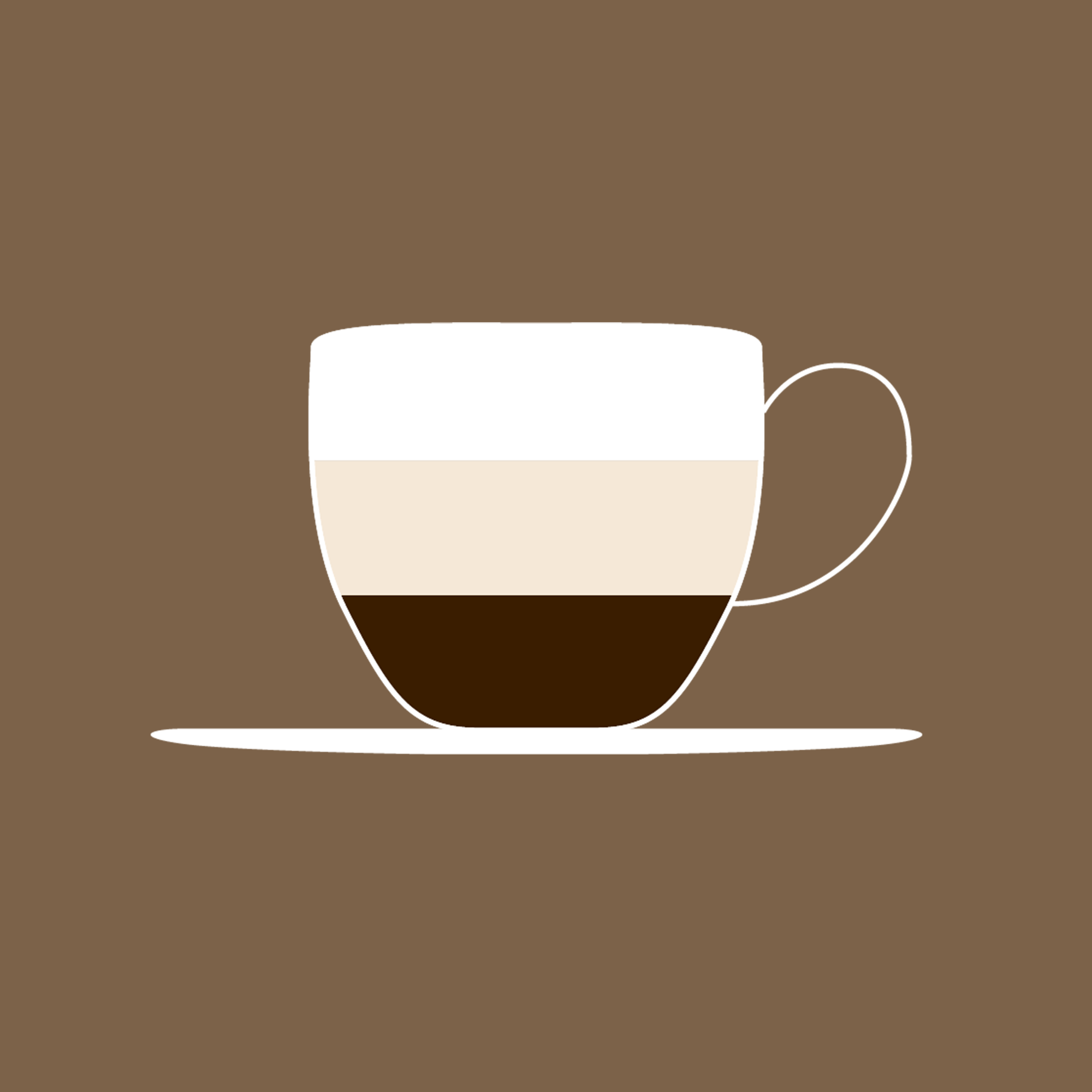 Kaffekoppssymbol i brunt.