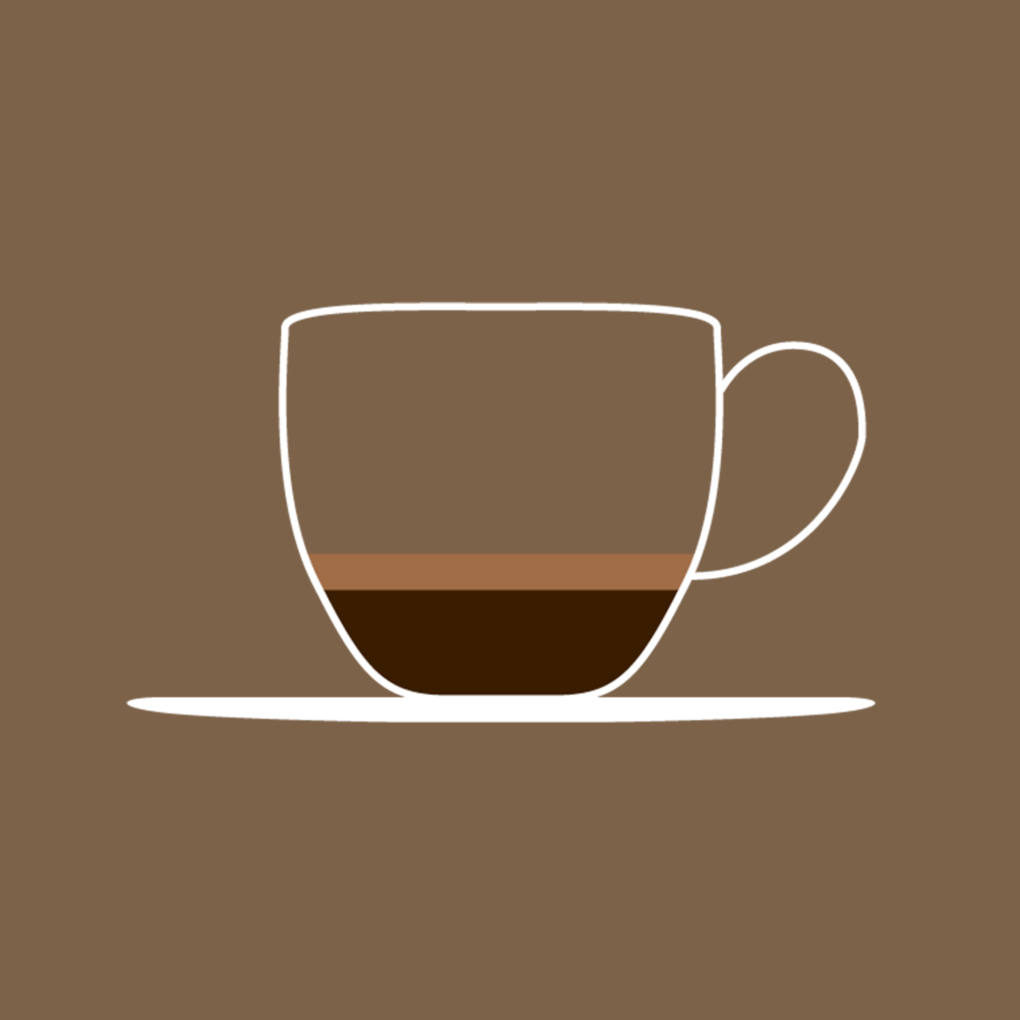 Espressokoppsymbol i brunt