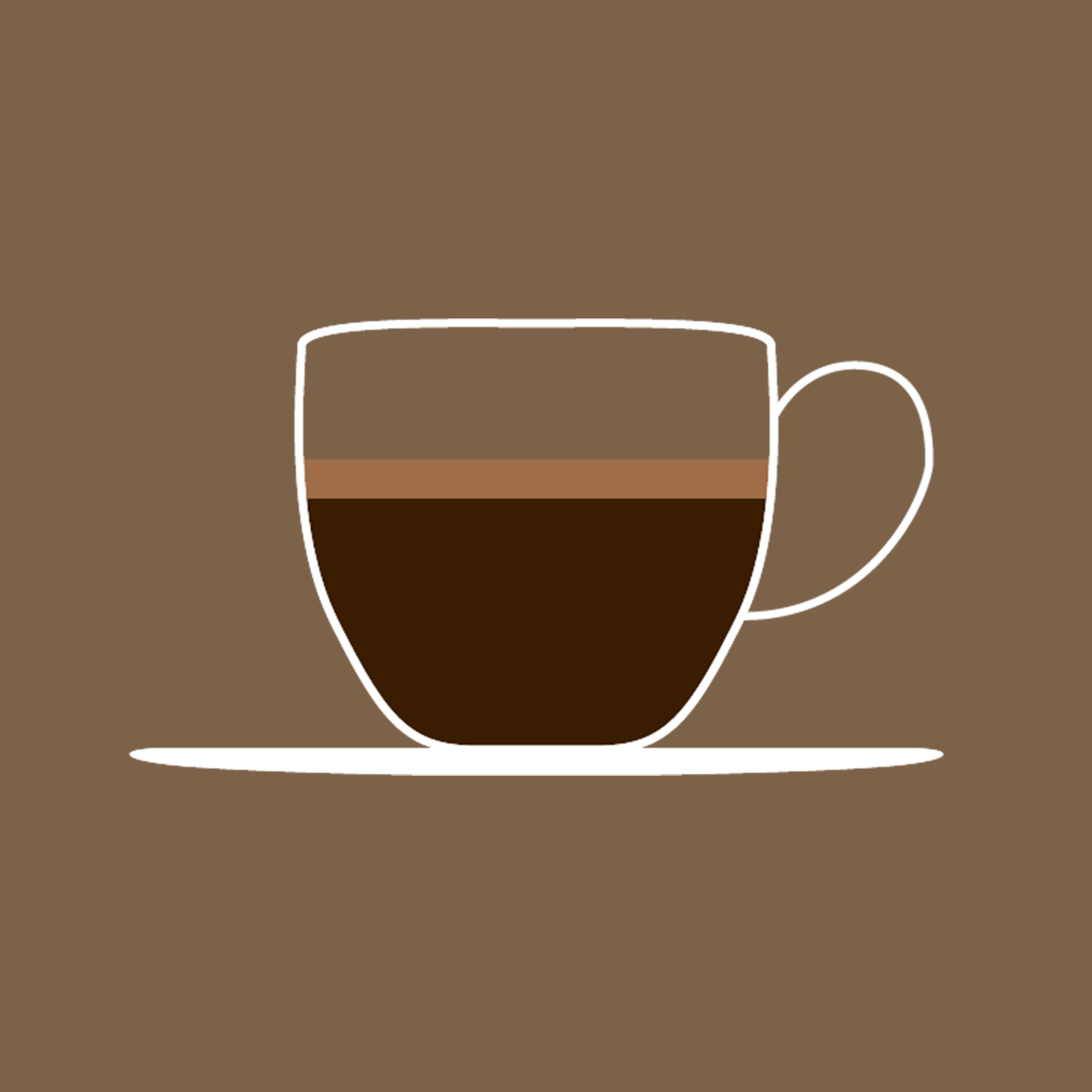 Kaffekopp i ritning med brun bakgrund