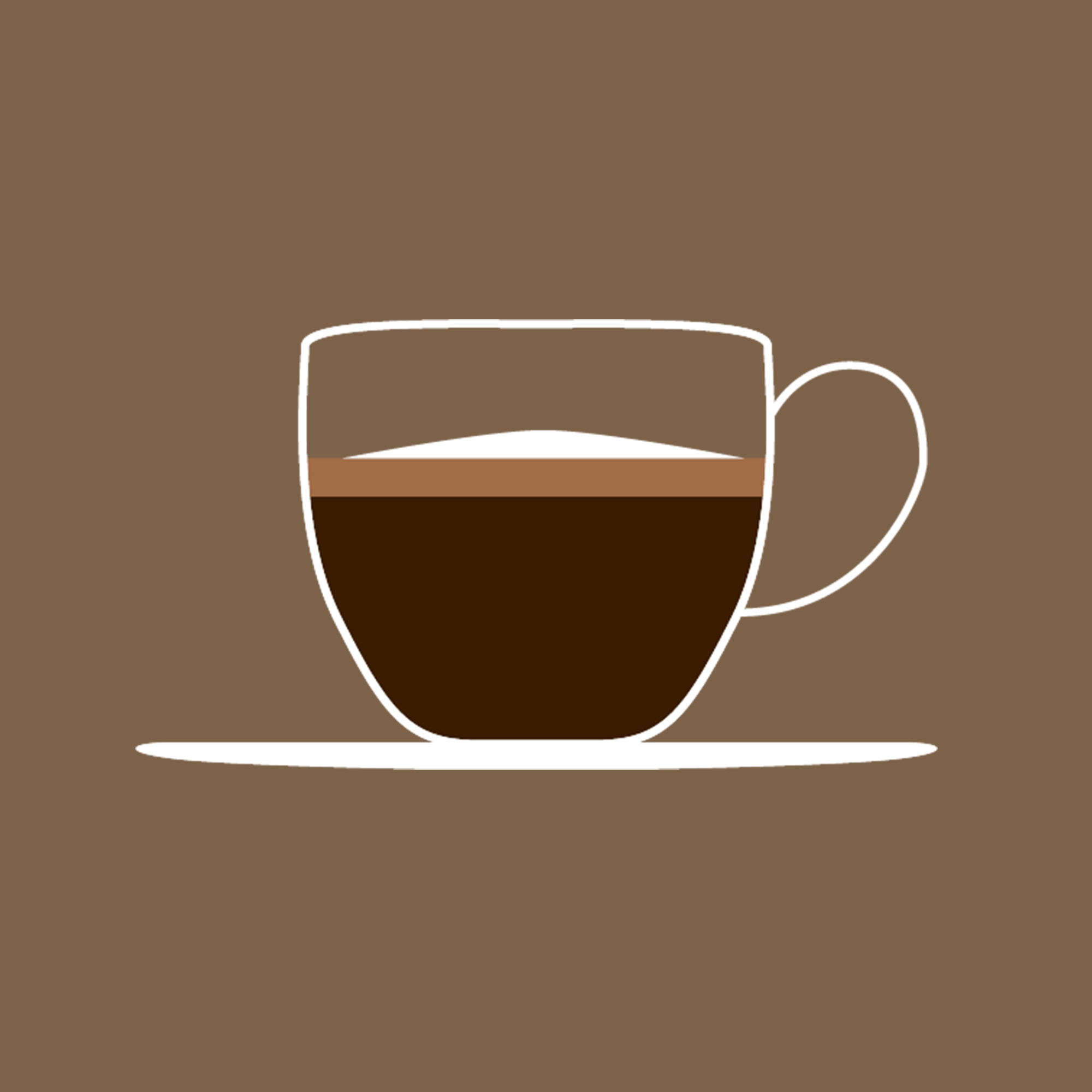 Kaffekopp i ritning med brun bakgrund