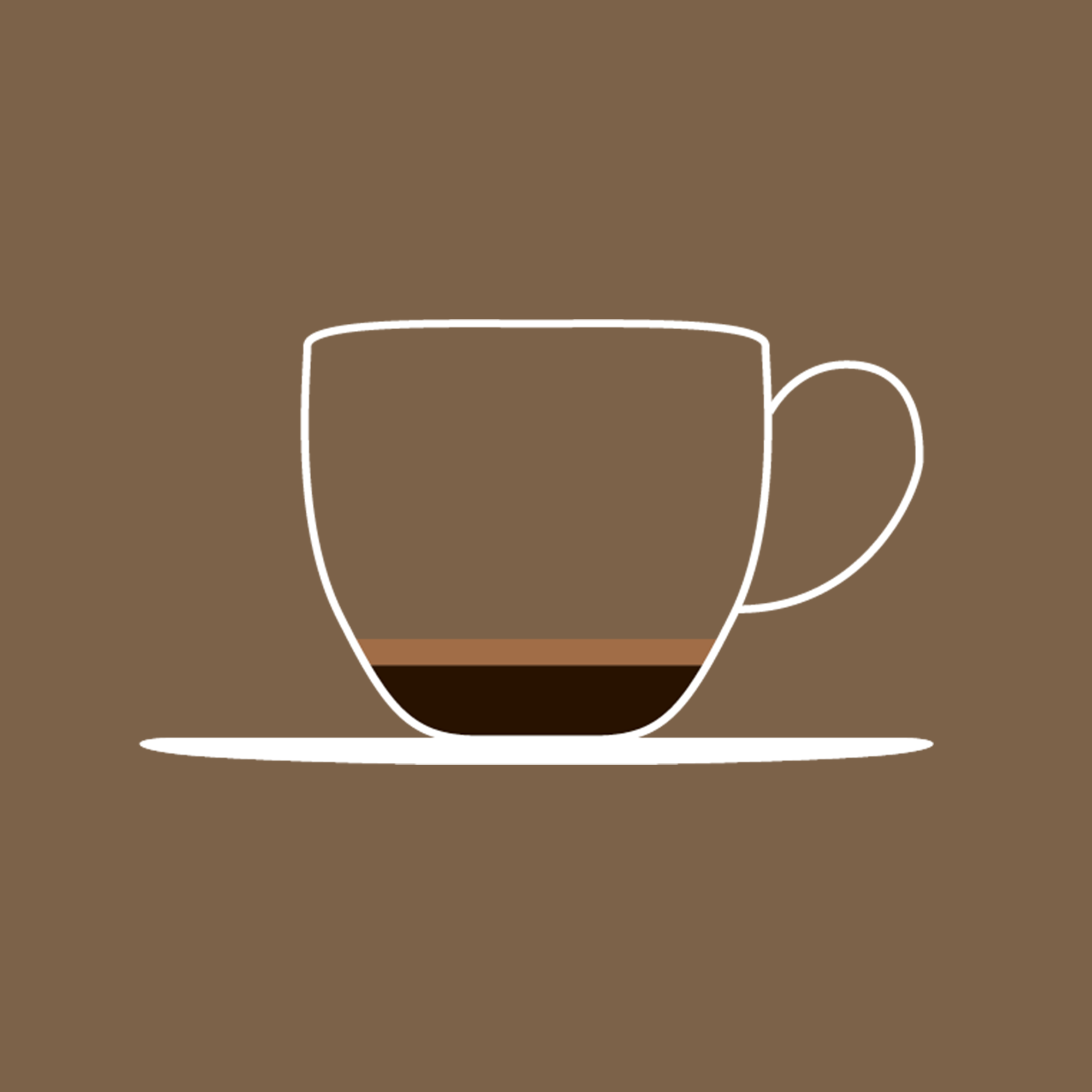 Kaffekopp i ritning med brun bakgrund