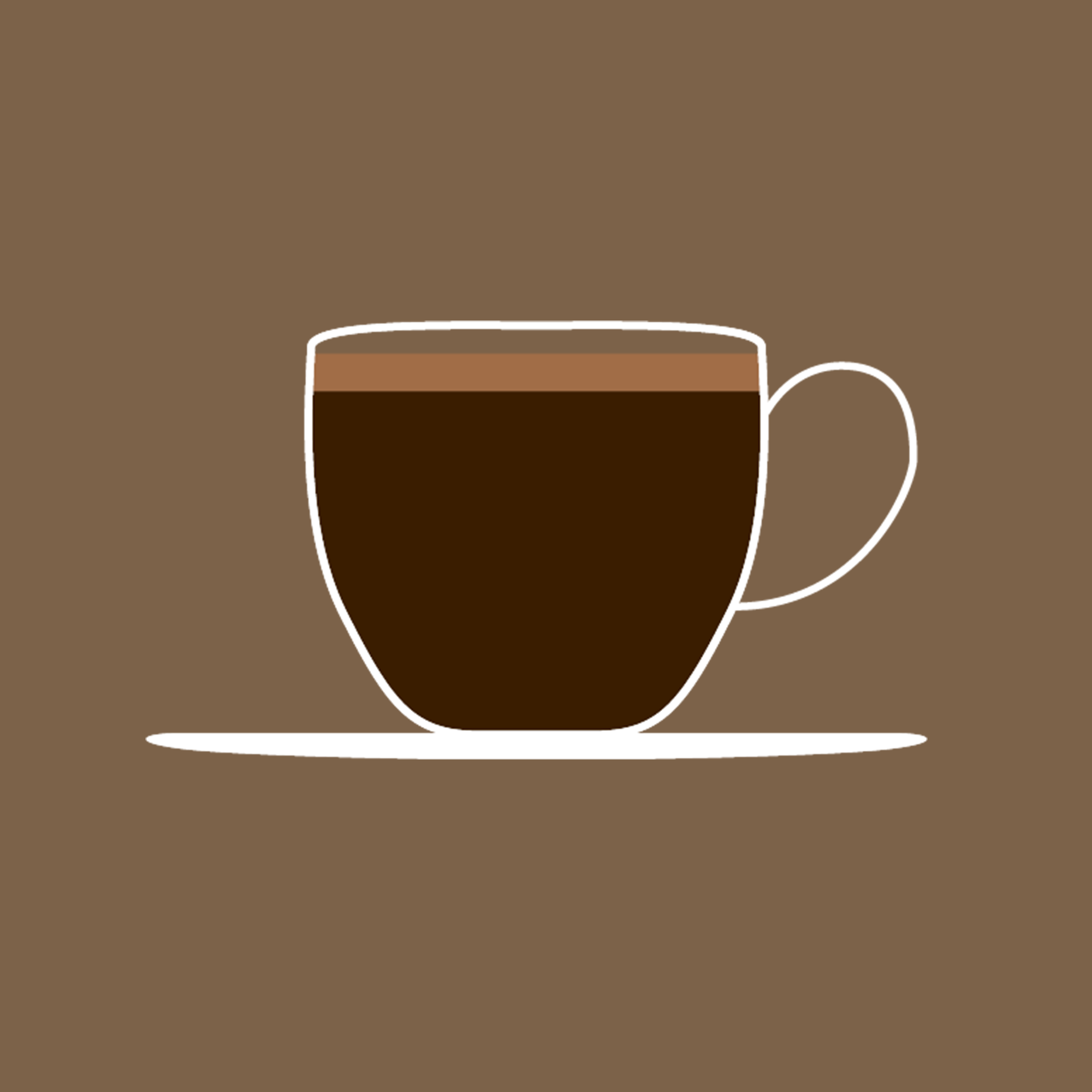 Kaffekopp i ritning med brun bakgrund