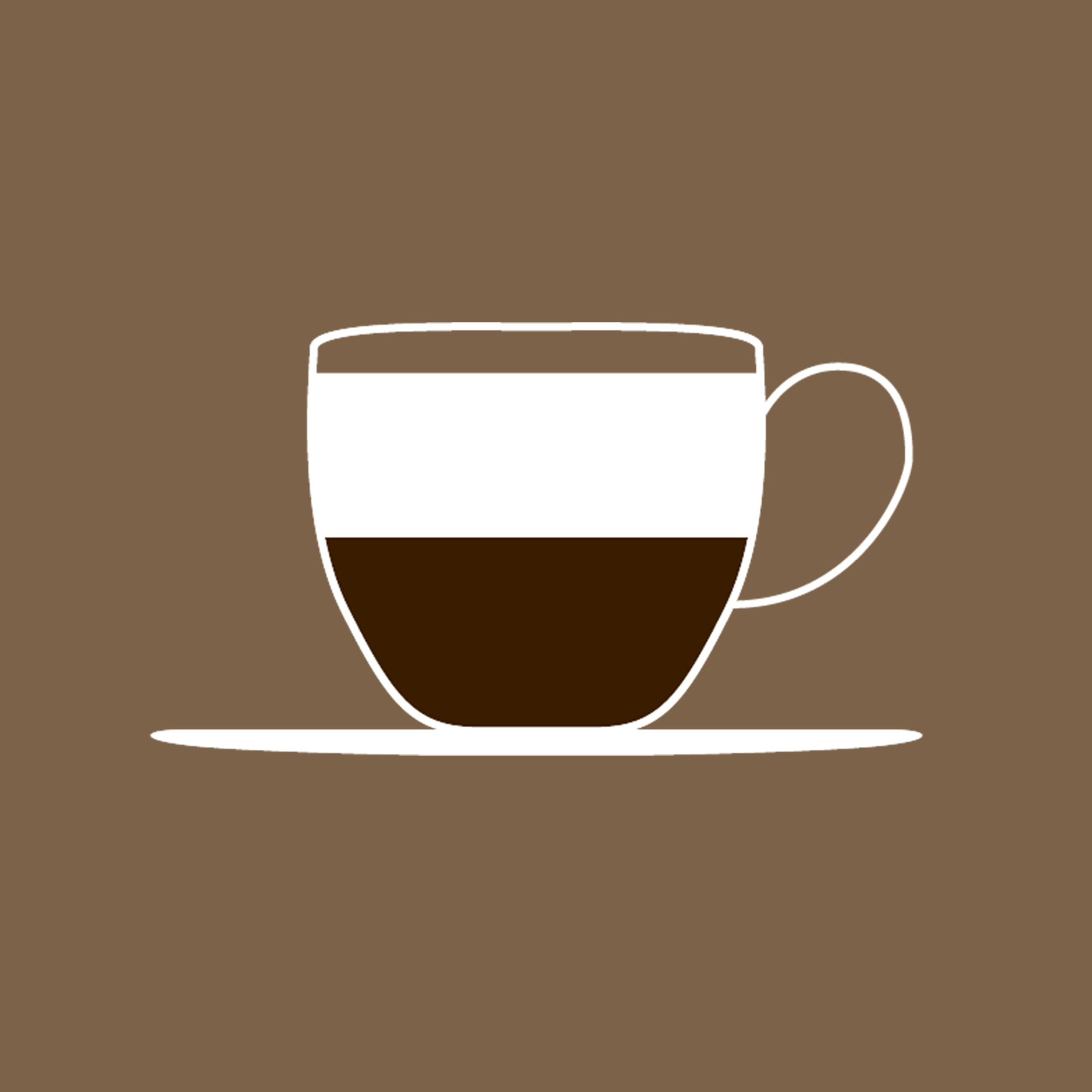 Kaffekopp i ritning med brun bakgrund