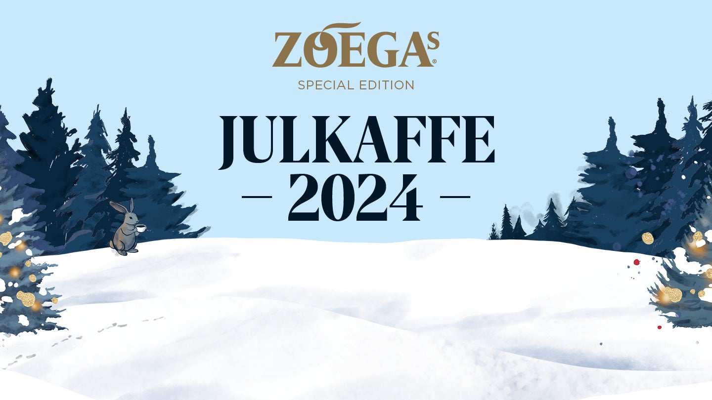 zoegas christmas coffee in a winter landscape