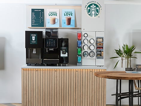Starbucks-kahvila yritysympäristössä
