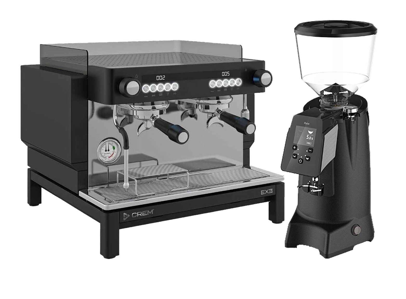 crem ex3 1 grupp och expobar pulse kaffekvarn