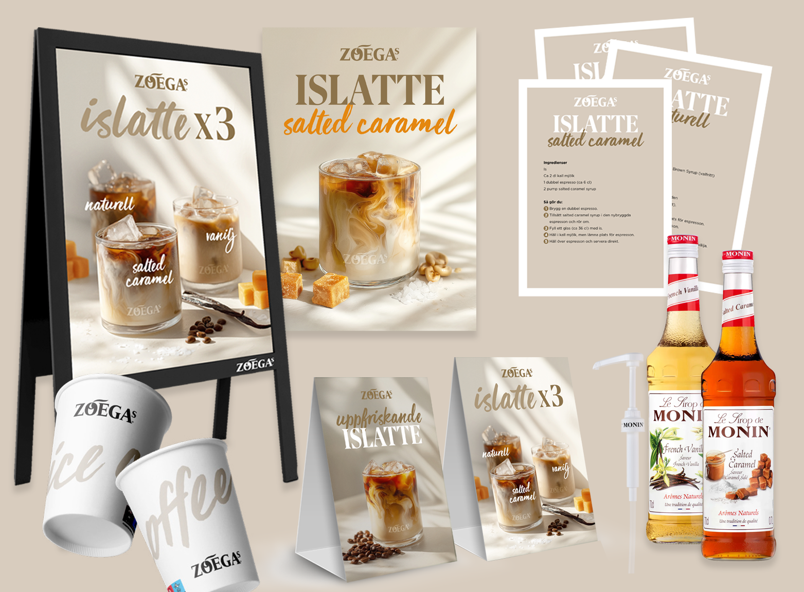 startpaket skyltmaterial zoegas iced