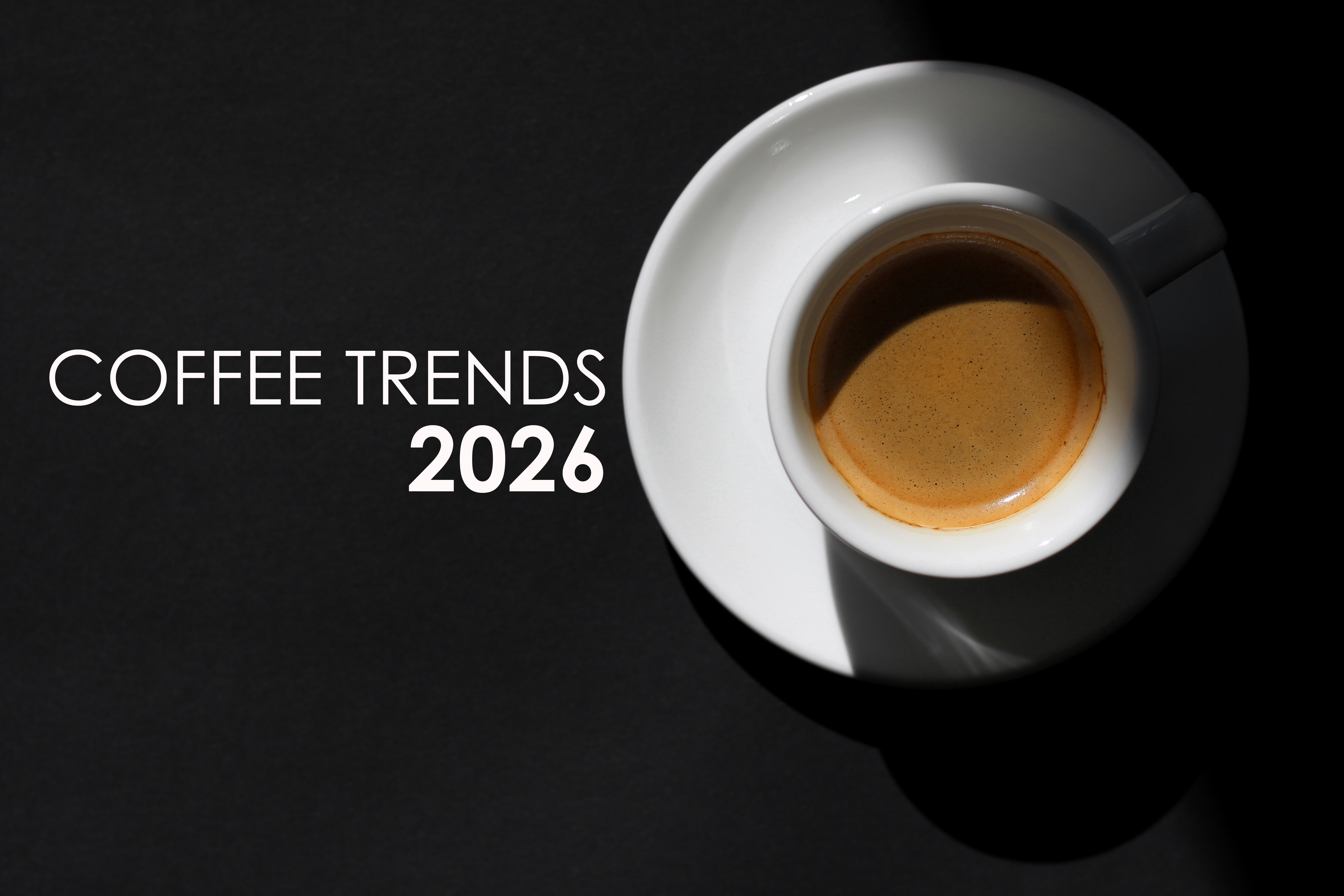 espressokopp med dramatiskt skugga coffee trends 2026