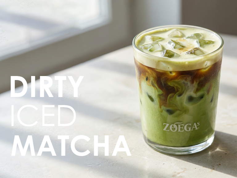 zoegas dirty iced matcha teaser