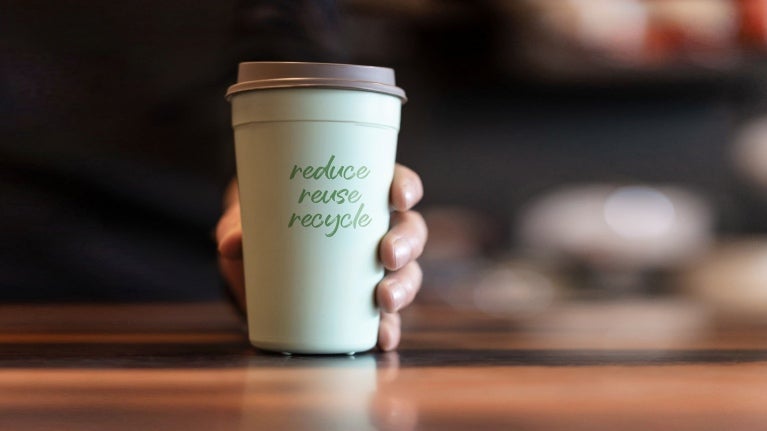 Reducer, genbrug, genanvend kaffekop