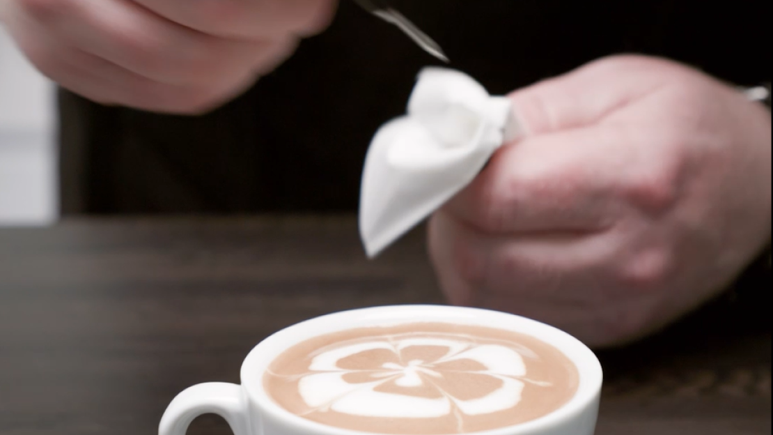 latte art blomma