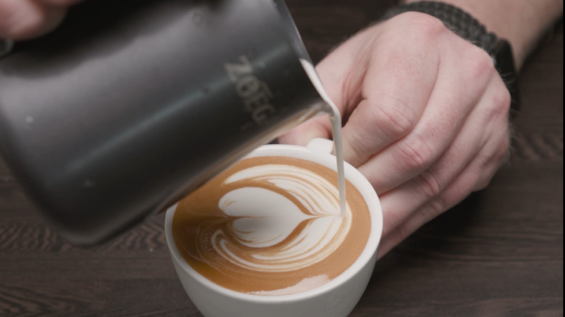 latte art hjärta