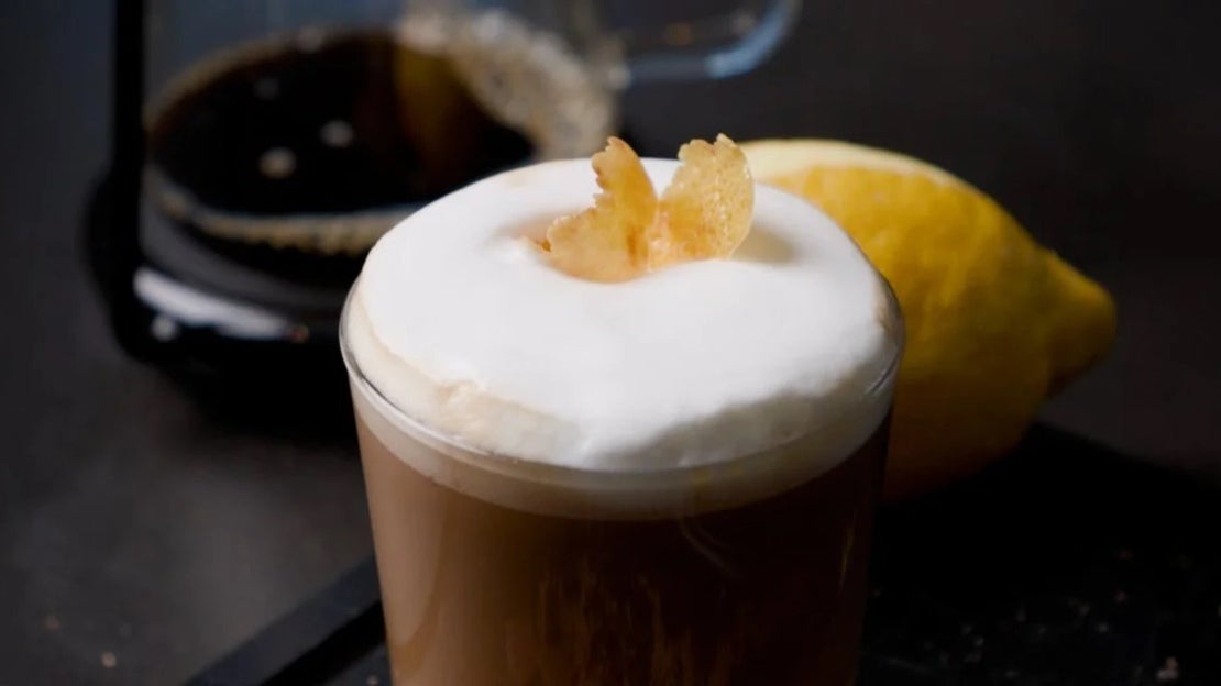 kaffedrink med citron och chokladsmak