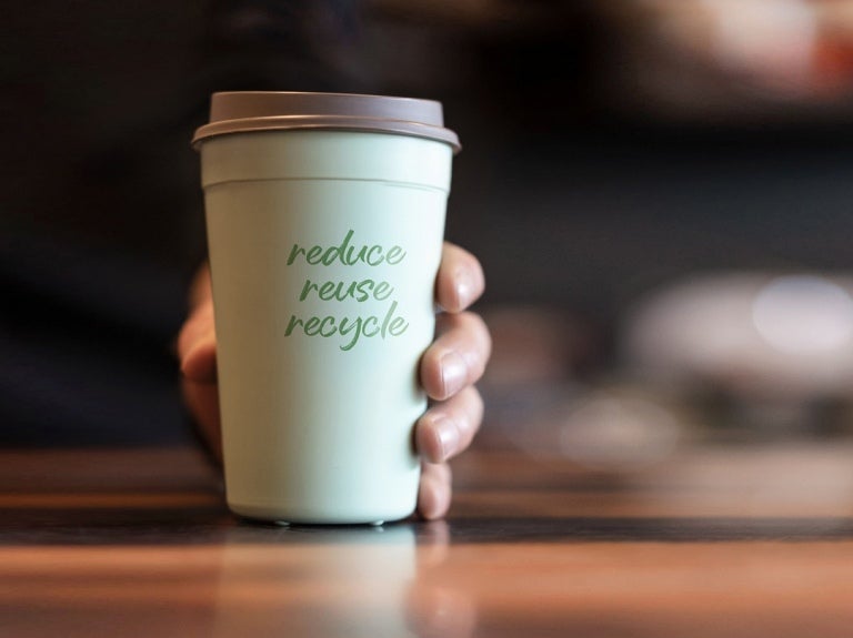 Reducer, genbrug, genanvend kaffekop