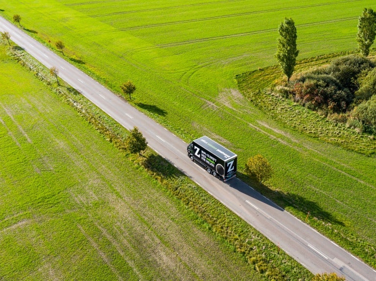 Zoégas elektrisk lastbil på vägen