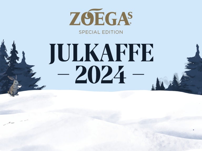 zoegas christmas coffee in a winter landscape