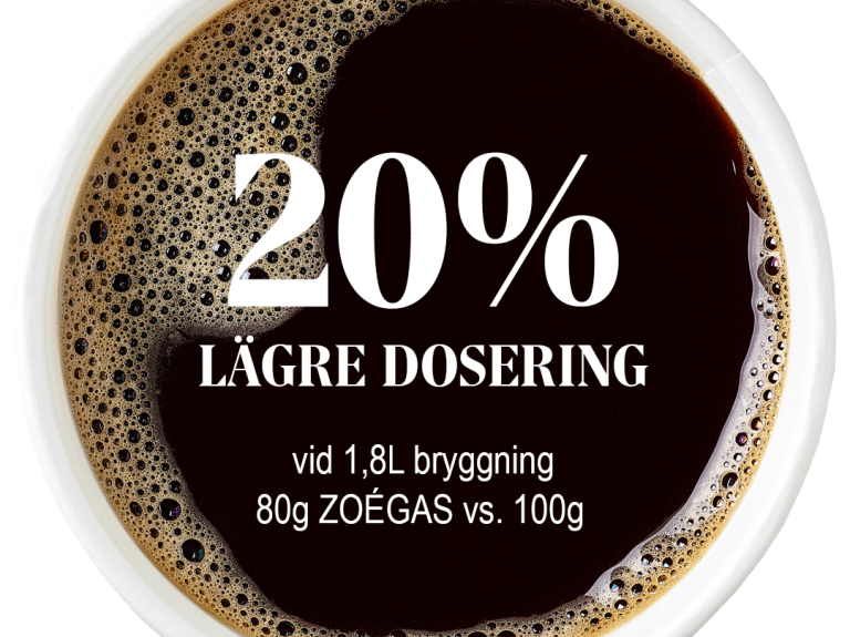 zoegas lägre dosering i svart kopp kaffe