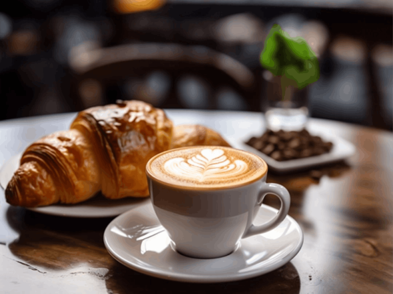 Coffee and croissant