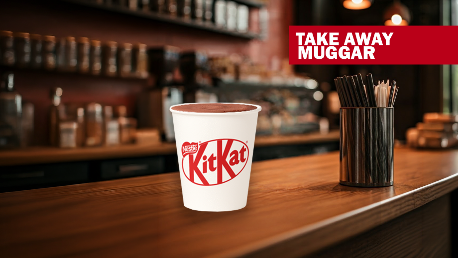 kitkat pappmugg på disk
