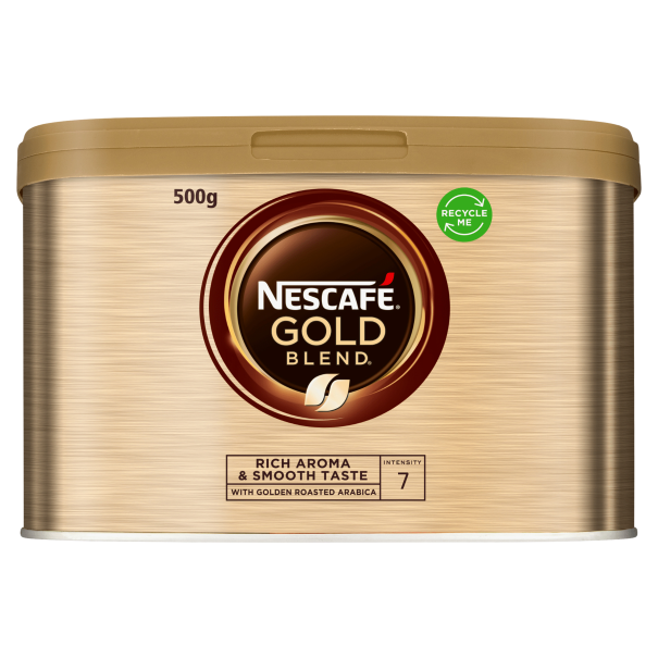 Æske med Nescafé Gold Blend instant kaffe med rig aroma og blød smag