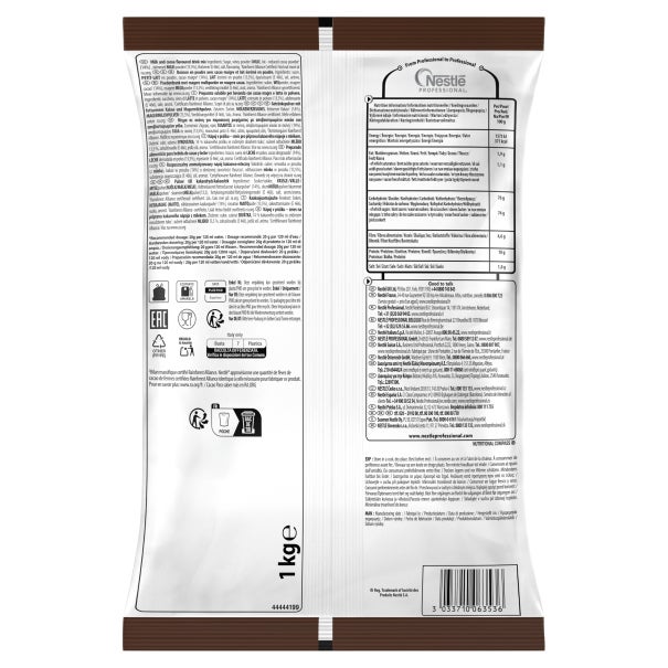 Nestle cacao mix chokladdryckspulver baksida