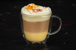 zoegas saffranslatte i glas