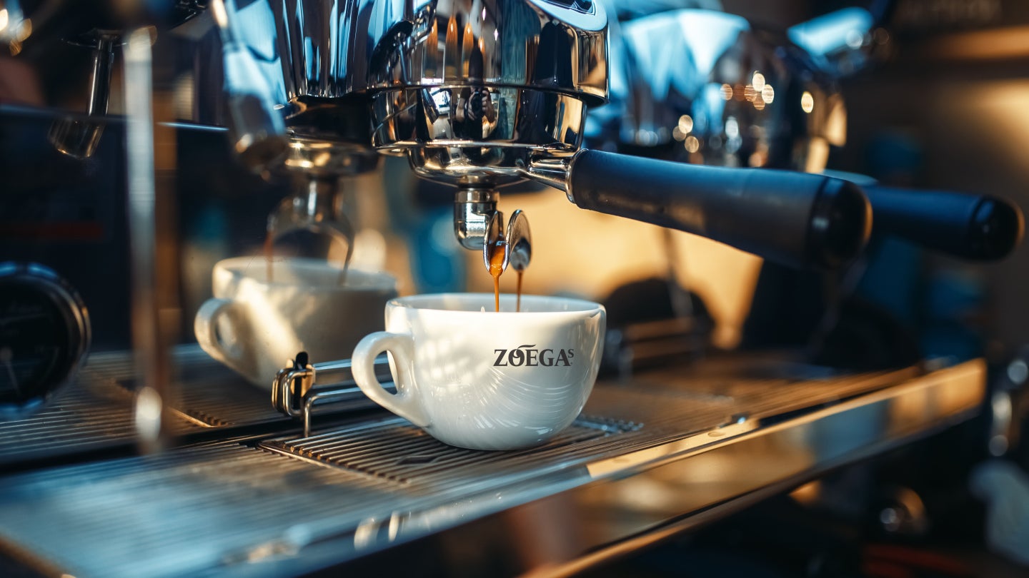 epresso bryggs i zoegas kaffekopp