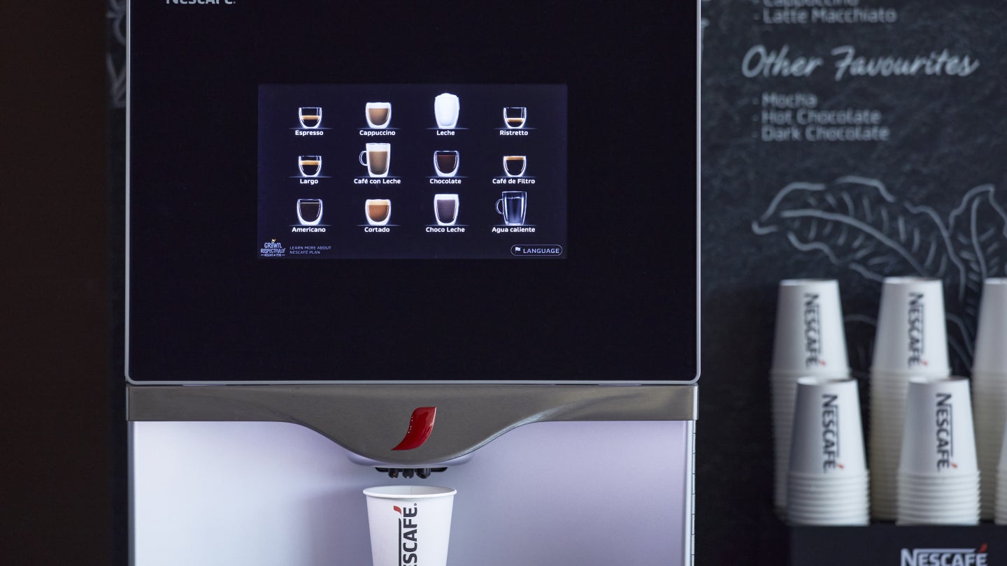 nescafe kaffemaskin i närbild