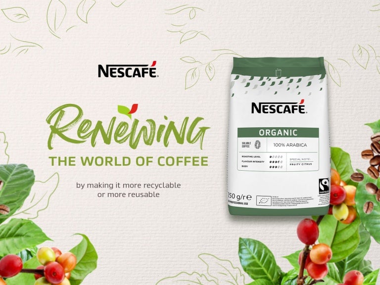 Nescafé Organic 100% arabica hållbar banner.